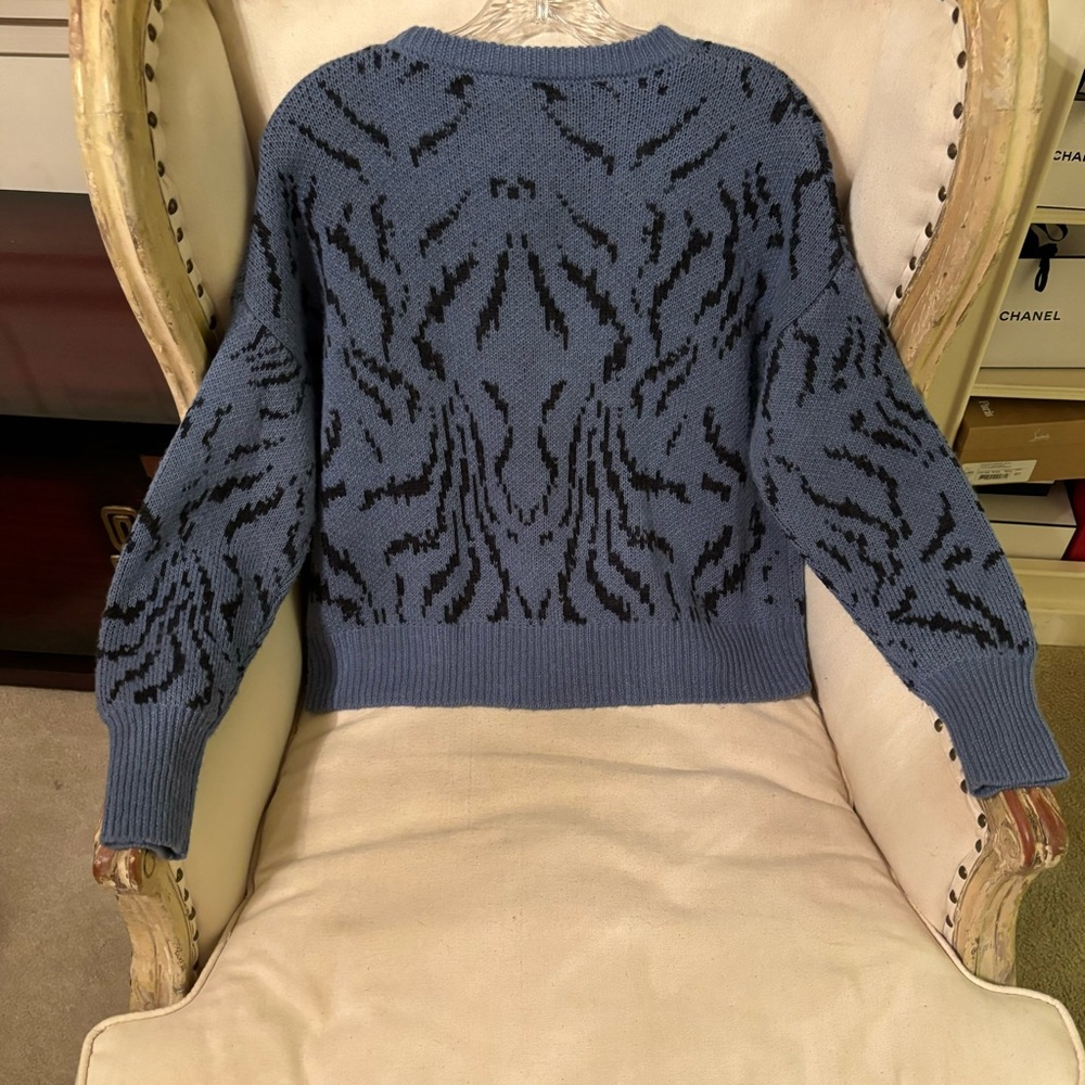 Cinq à Sept Blue and Black Sweater - Picture 10 of 11
